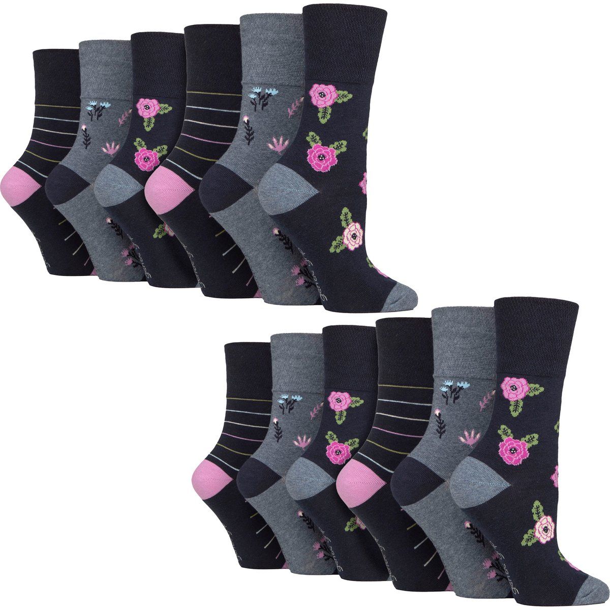 Gemusterte Baumwollsocken mit Komfortbund