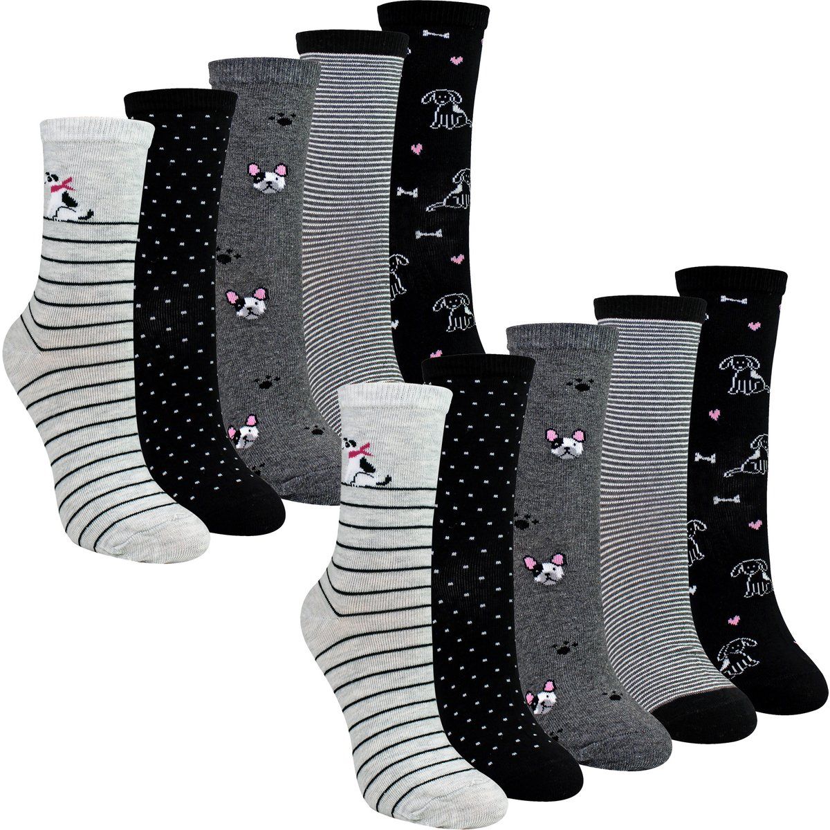 Charmante Socken mit Hundemotiven