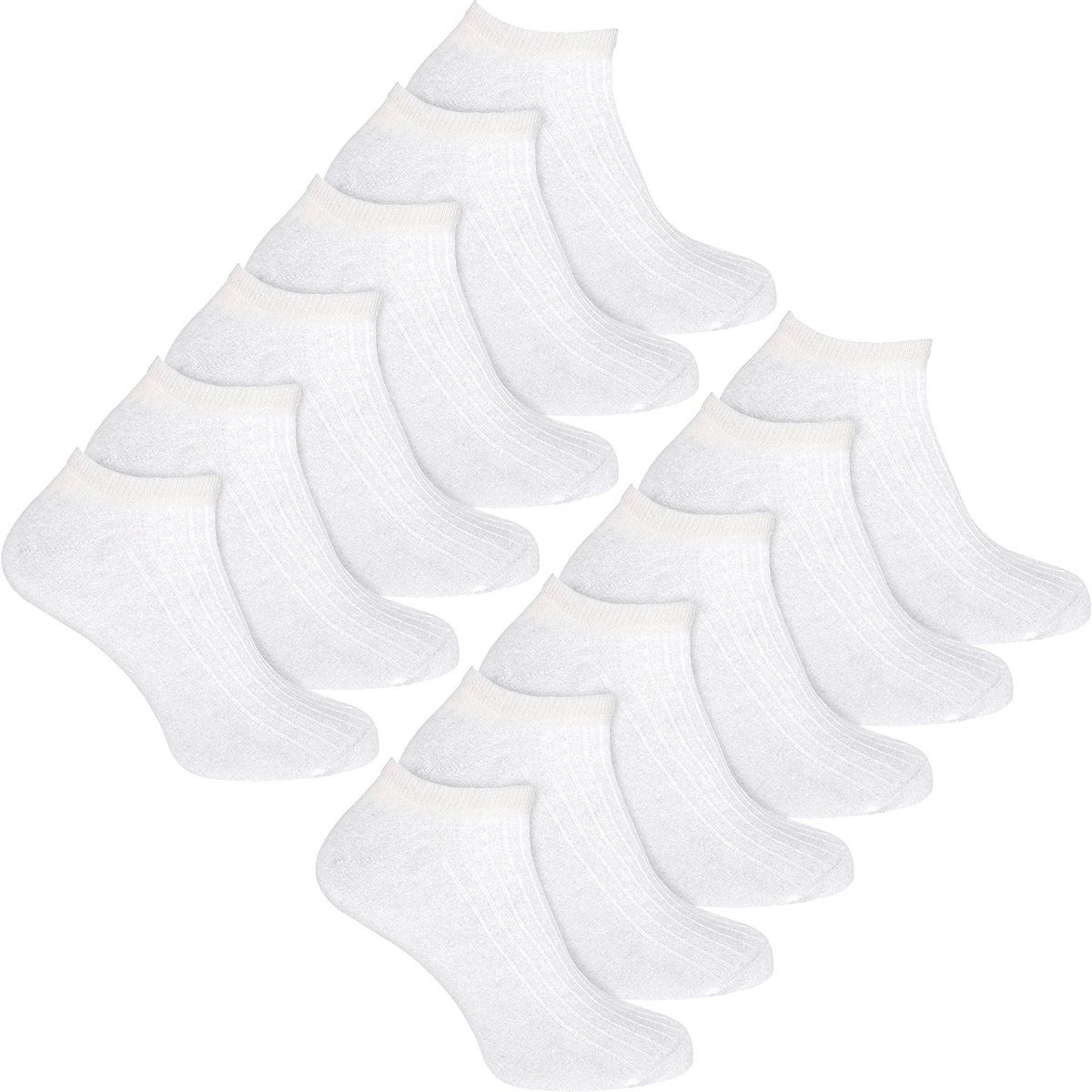 Weiche Baumwoll-Sneakersocken mit Rippstruktur