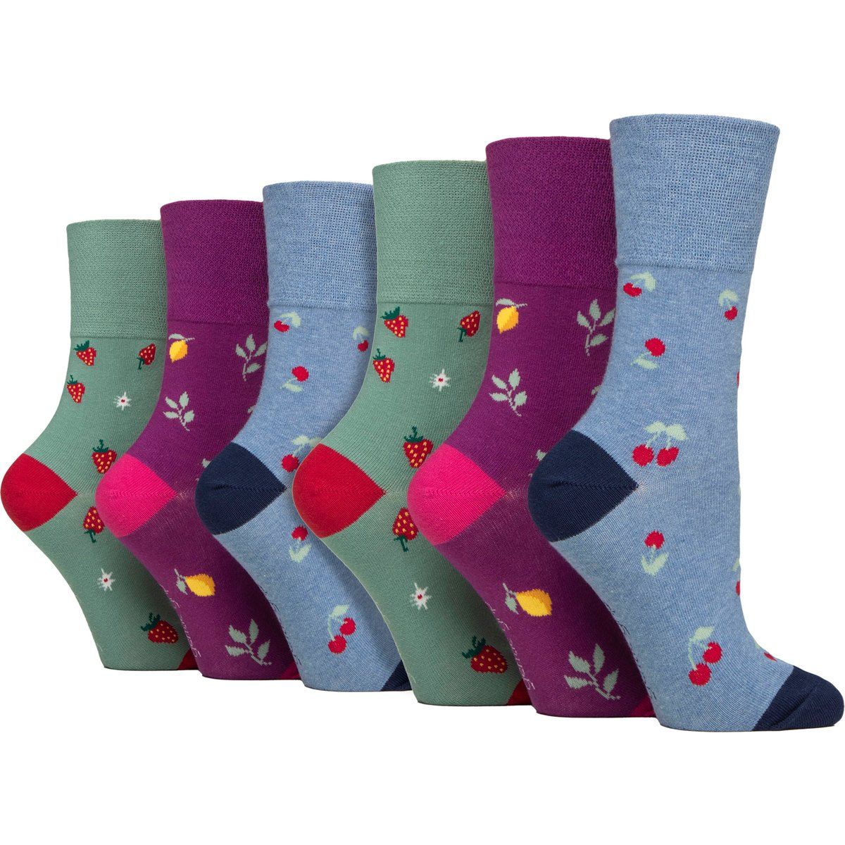 Socken mit sanftem Bund und Fruchtmuster