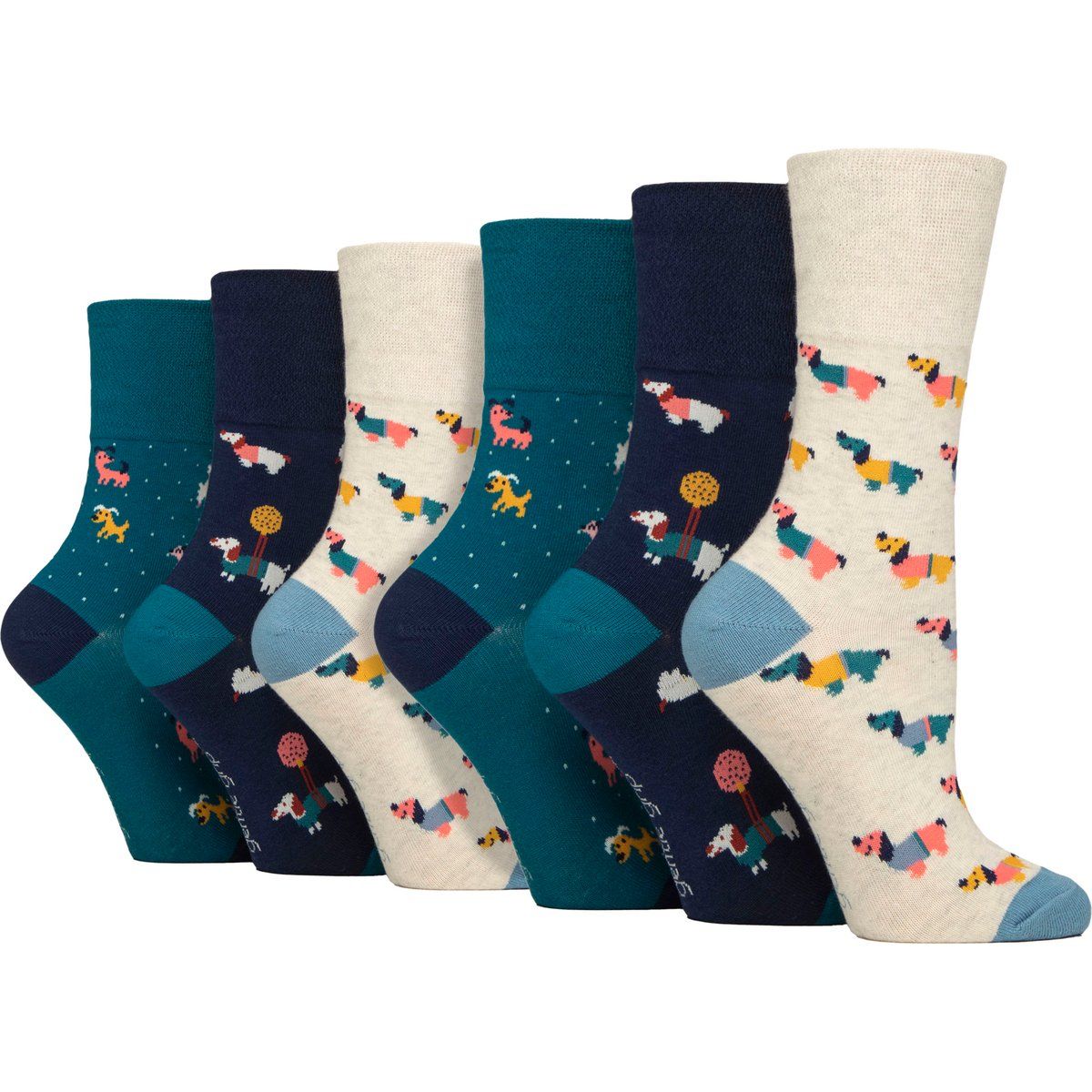 Socken mit Dackelmotiv und Softrand