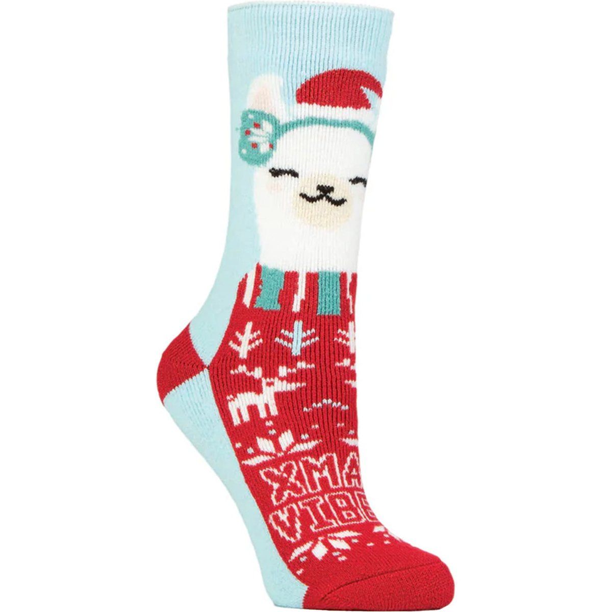Festliche Thermo-Weihnachtssocken mit Alpaka-Motiv