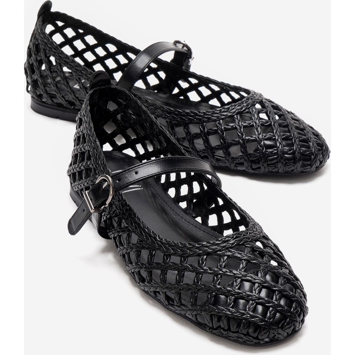 Geflochtene Mary Jane Ballerinas