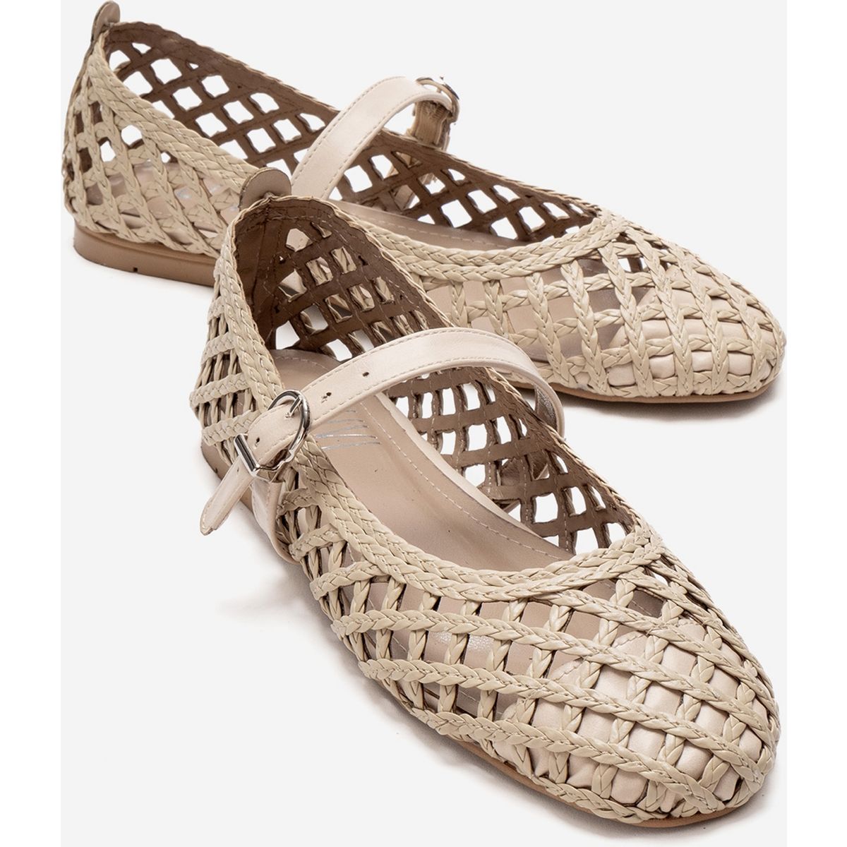 Geflochtene Mary-Jane Ballerinas