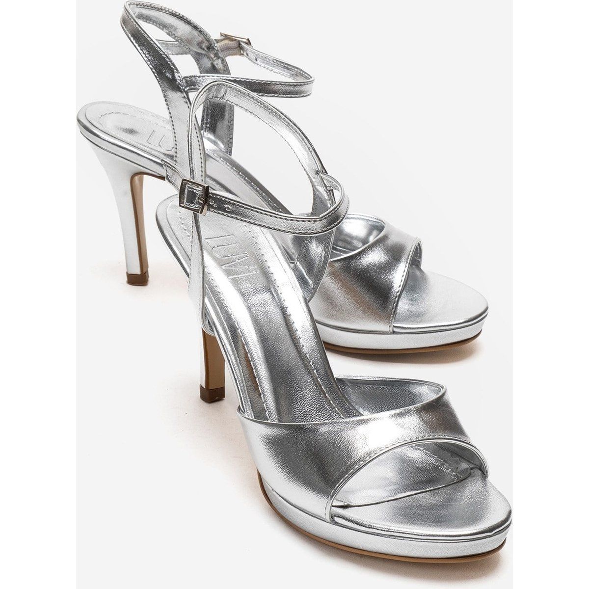 Elegante Metallic-Stiletto-Sandalen