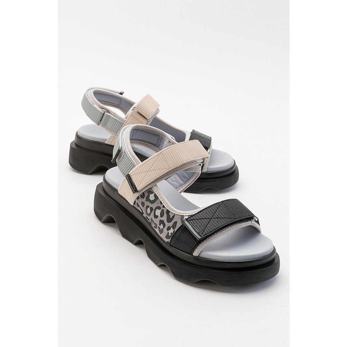Chunky Plateau-Sandalen mit Klettverschluss