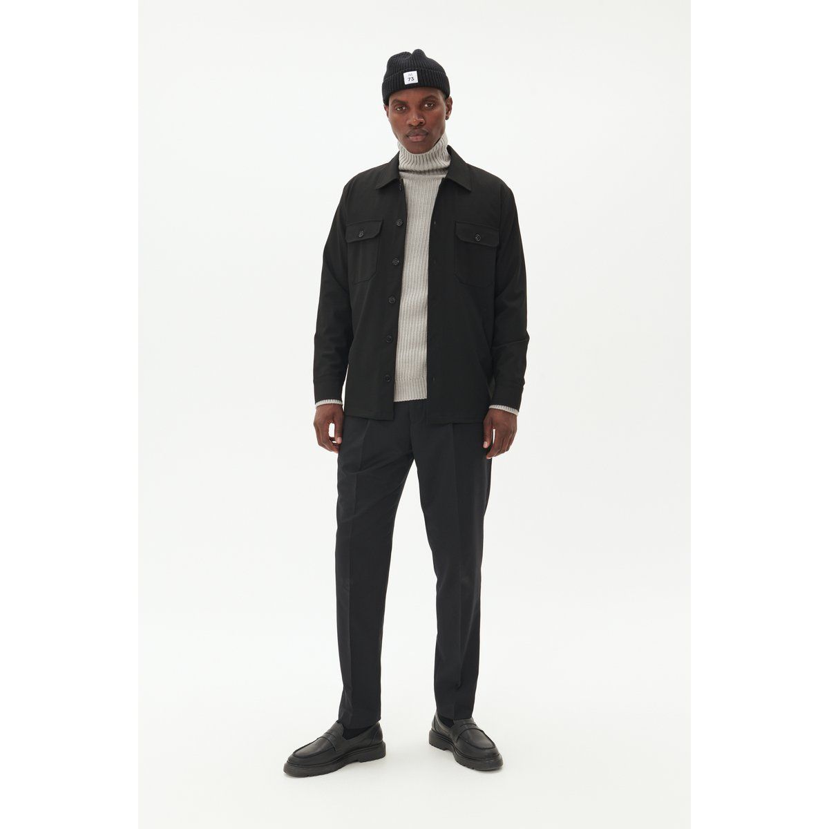 Strukturiertes Overshirt mit gerader Passform