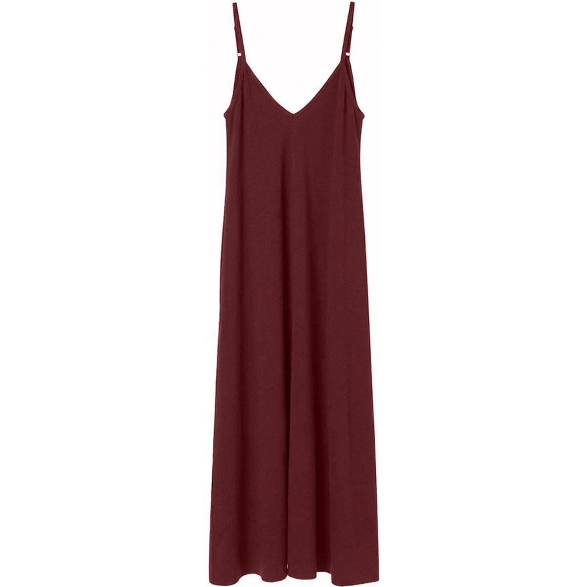 Langes V-Ausschnitt Trägerkleid
