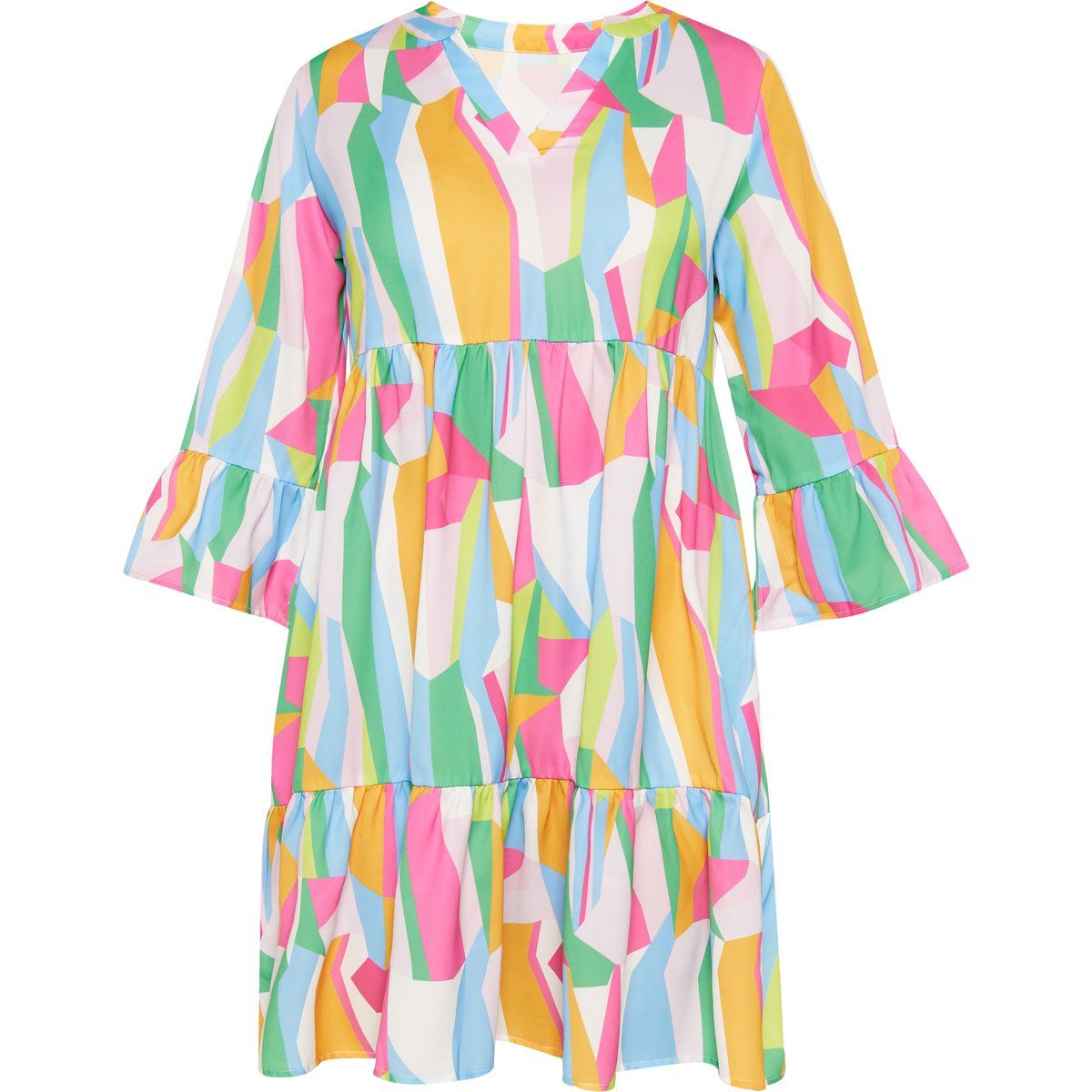 Mini-Stufenkleid mit geometrischem Print