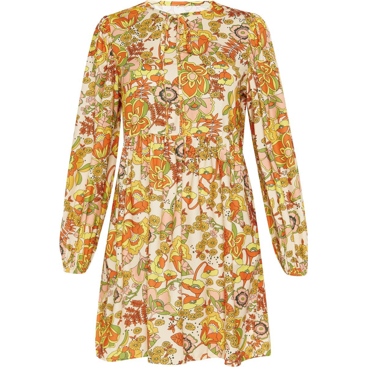 Böhmisches Minikleid mit Blumenmuster