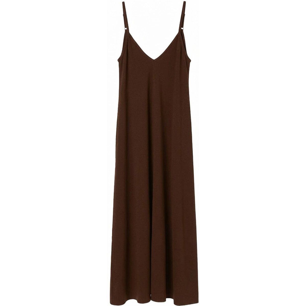 Minimalistisches V-Ausschnitt Maxi-Slipkleid