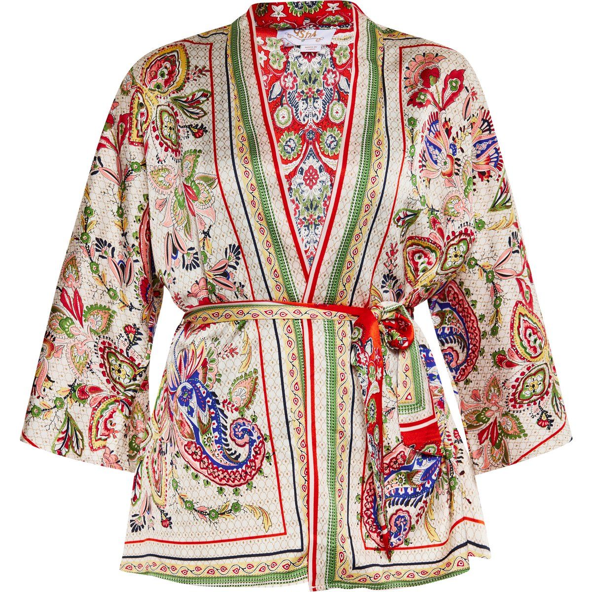 Kimono mit Paisley- und Blumenmuster