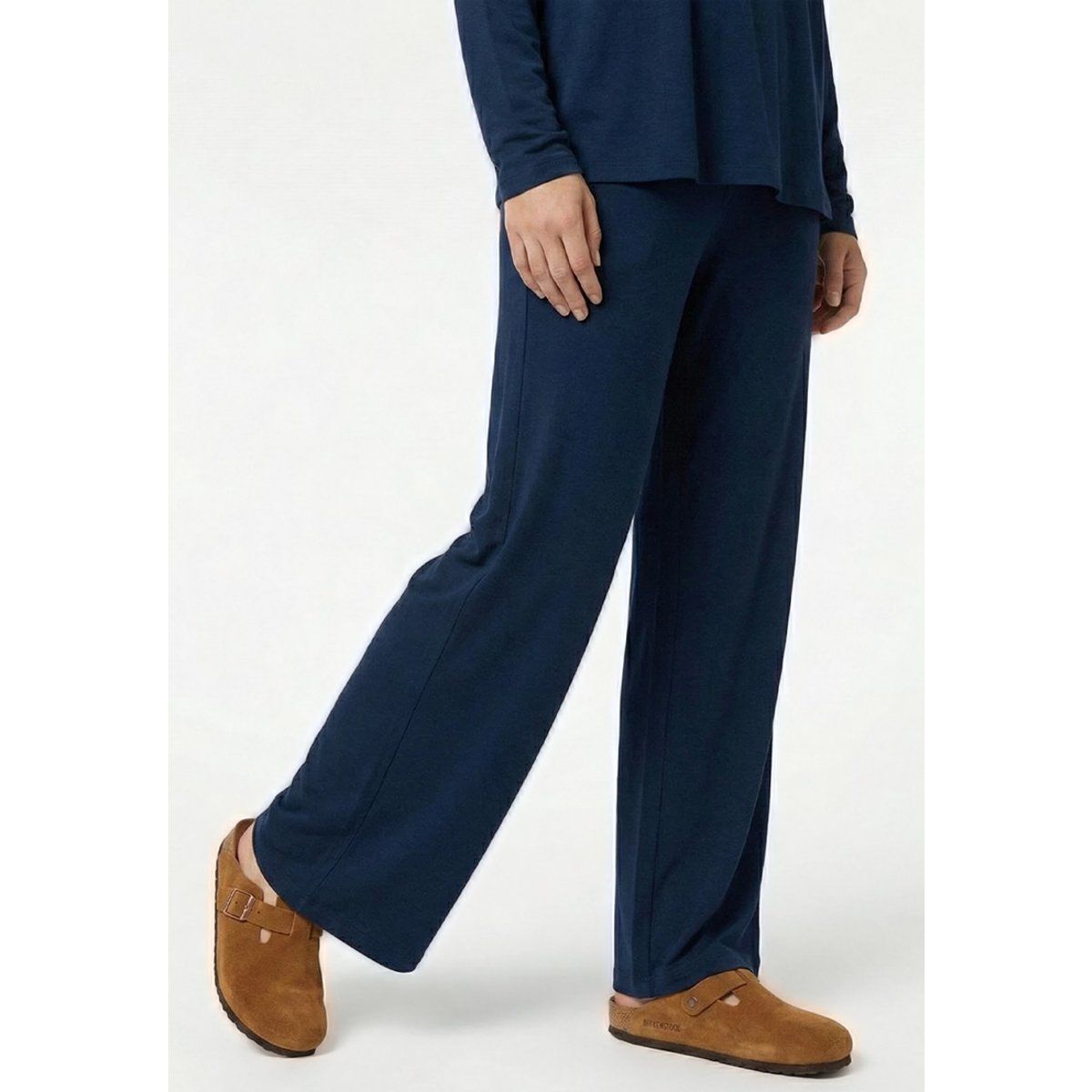 Fließende Weitbein-Hose aus Viskose