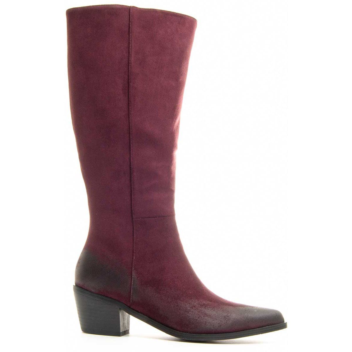 Elegante Wildlederstiefel mit Blockabsatz