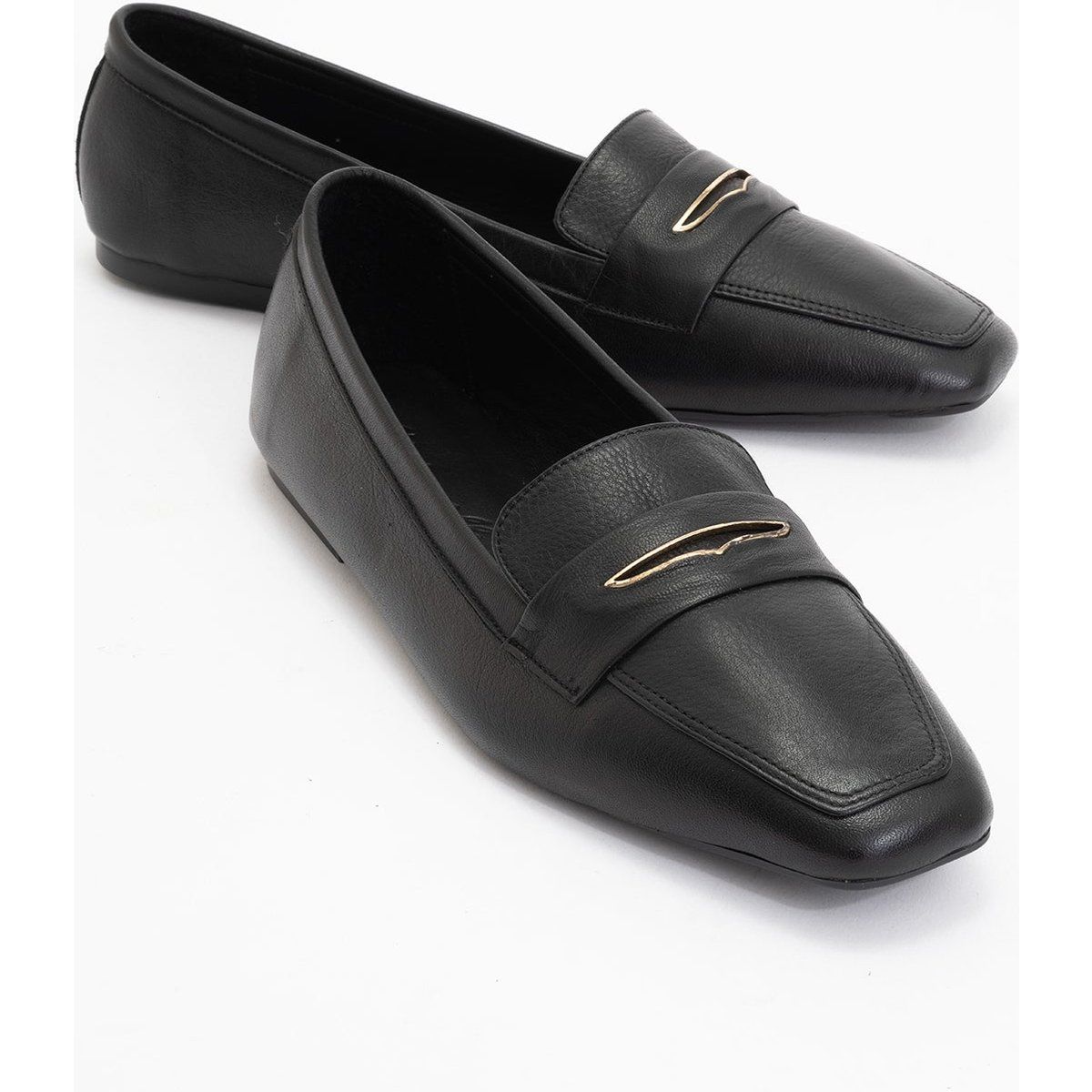Elegante Lederloafer mit Karree-Zehenpartie