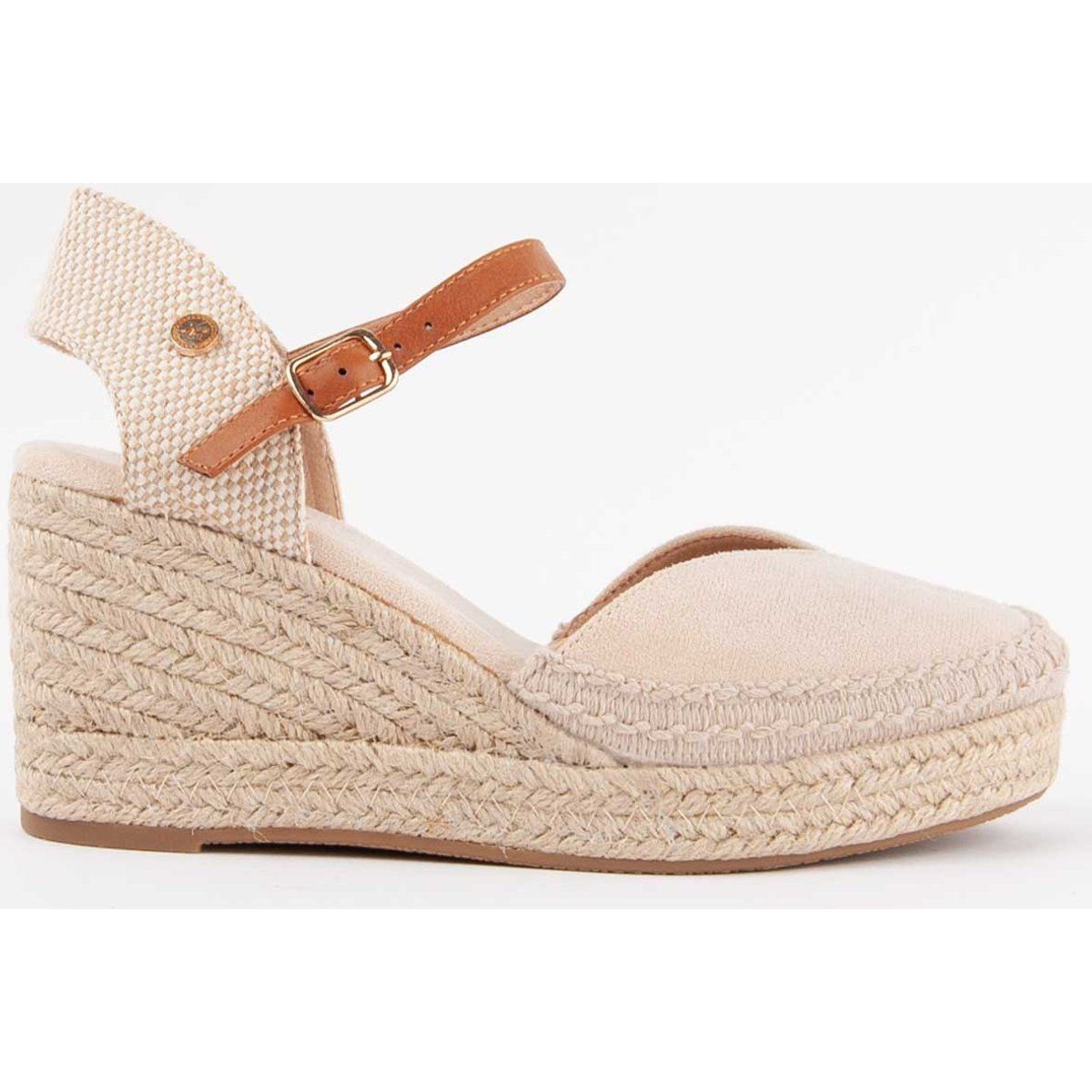Keil-Espadrilles mit Plateau und Riemen