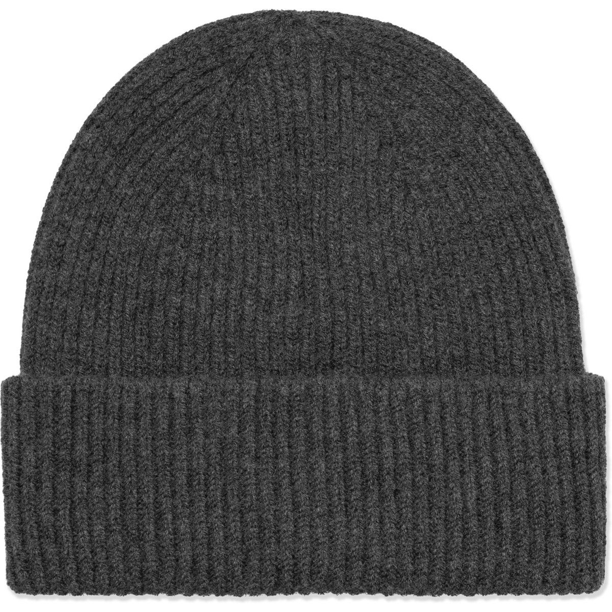 Klassische Rippstrick-Beanie mit Umschlag