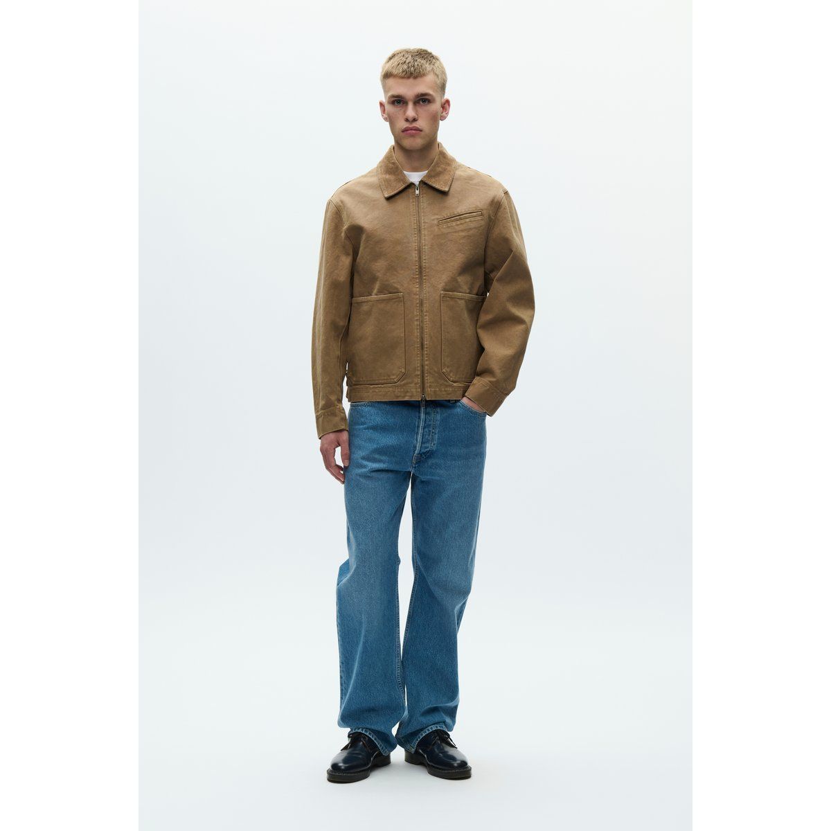 Strukturierte Utility-Jacke mit Kragen