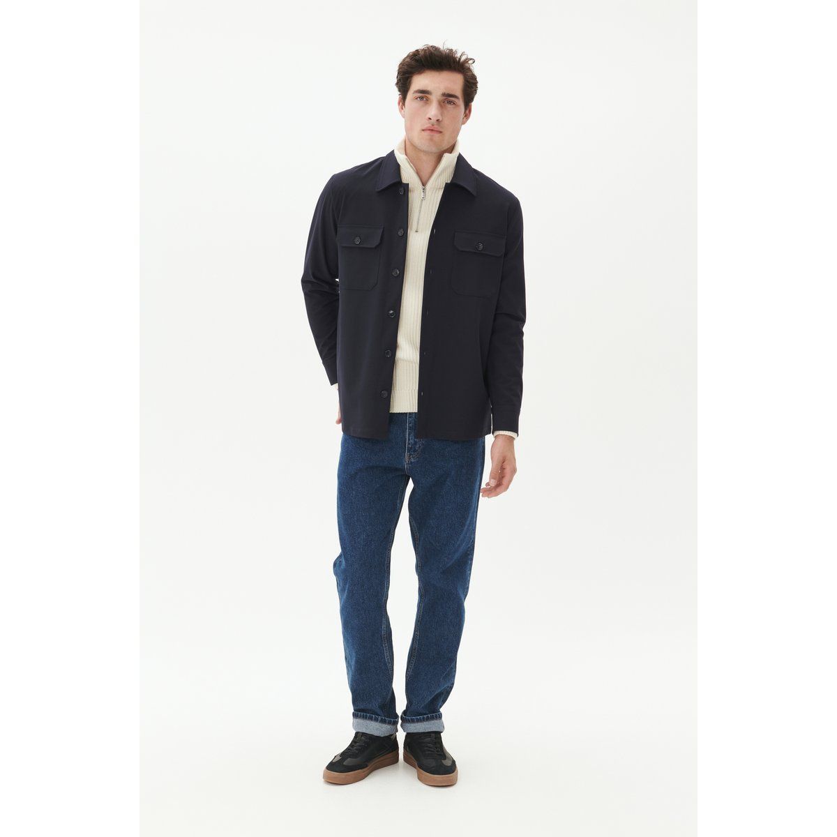 Strukturiertes Utility-Overshirt mit Taschen