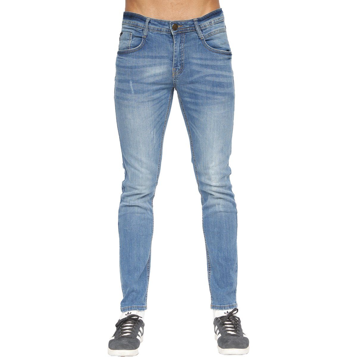 Schmal geschnittene Destroyed-Jeans