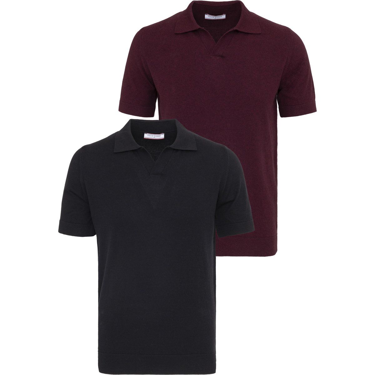 Kurzärmelige Strickpoloshirts im Doppelpack