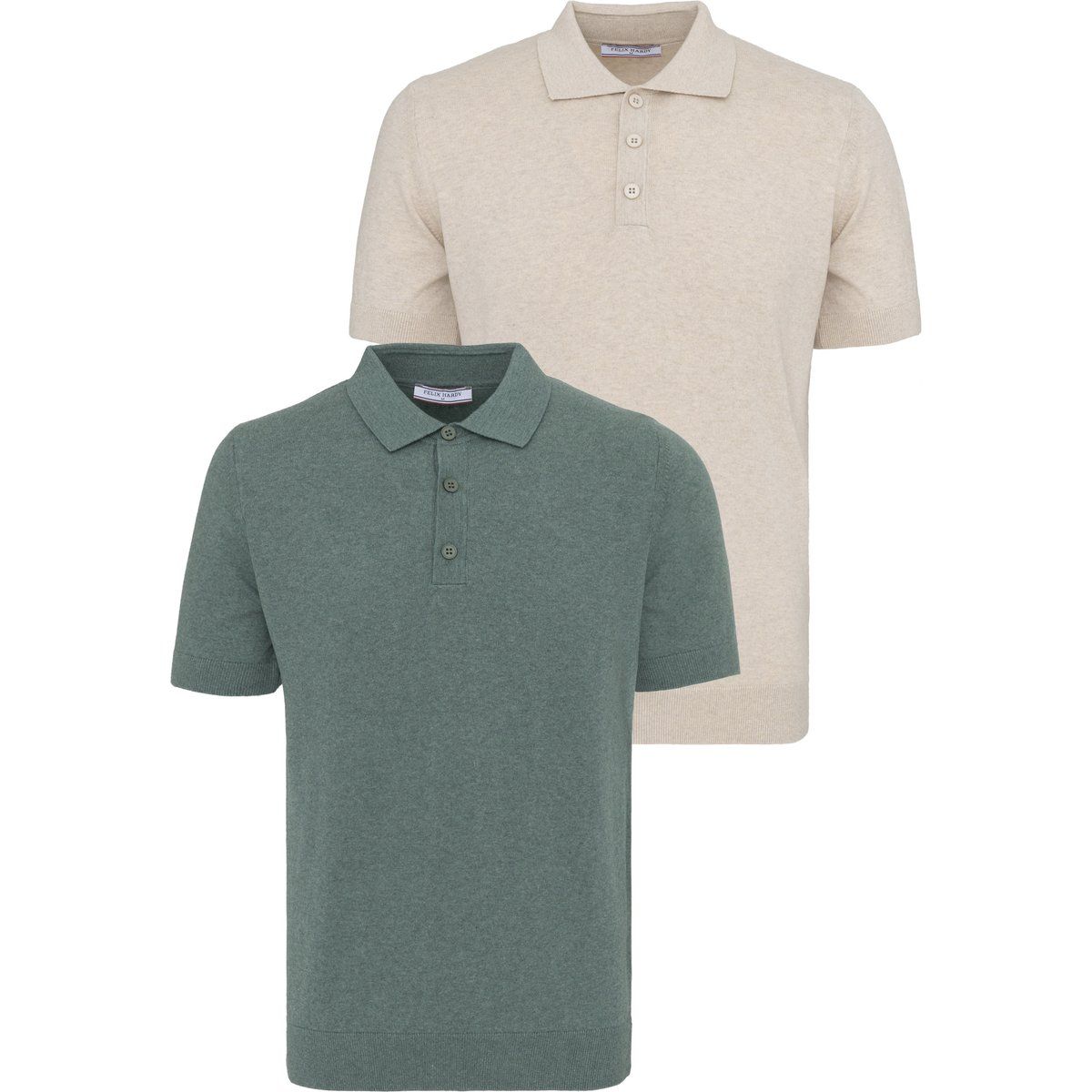 Kurzarm-Strickpoloshirts im 2er-Pack