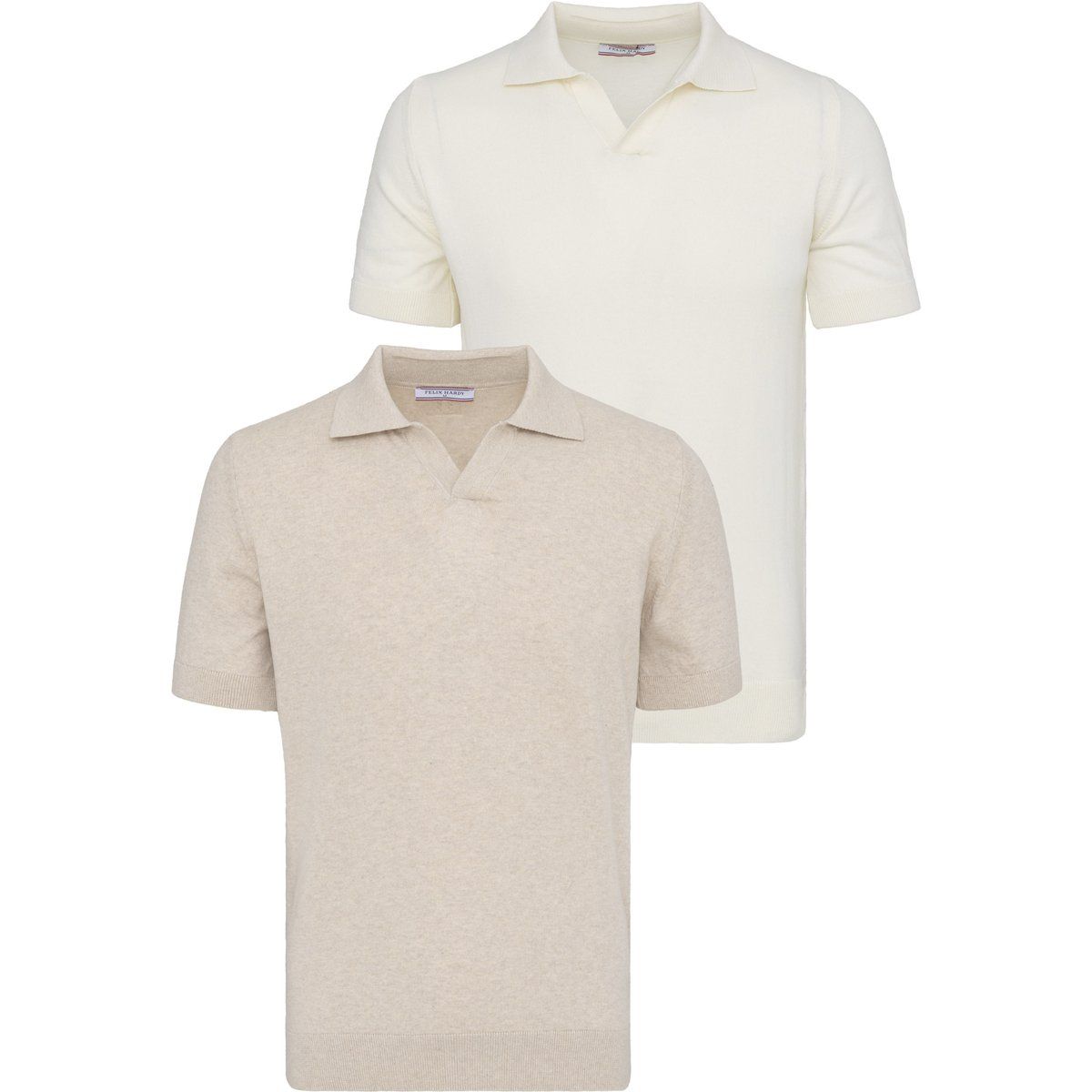 Kurzarm-Strickpoloshirt 2er-Pack