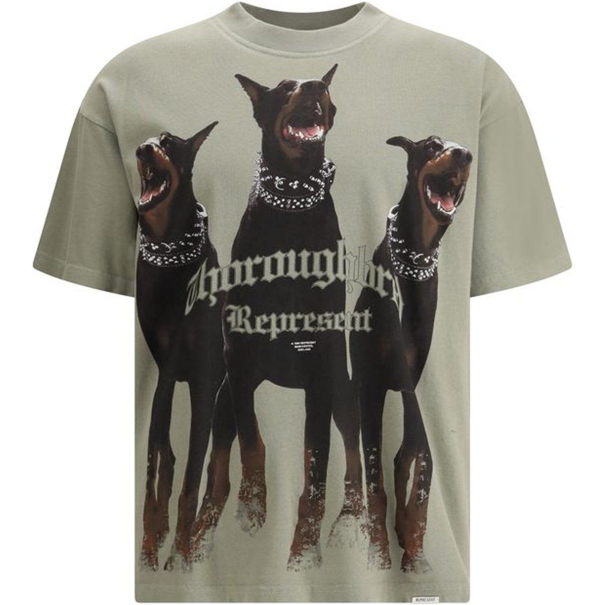 Baumwoll-T-Shirt mit Dobermann-Grafik
