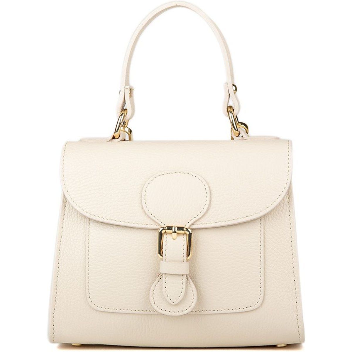 Strukturierte Leder-Handtasche mit Tragegriff