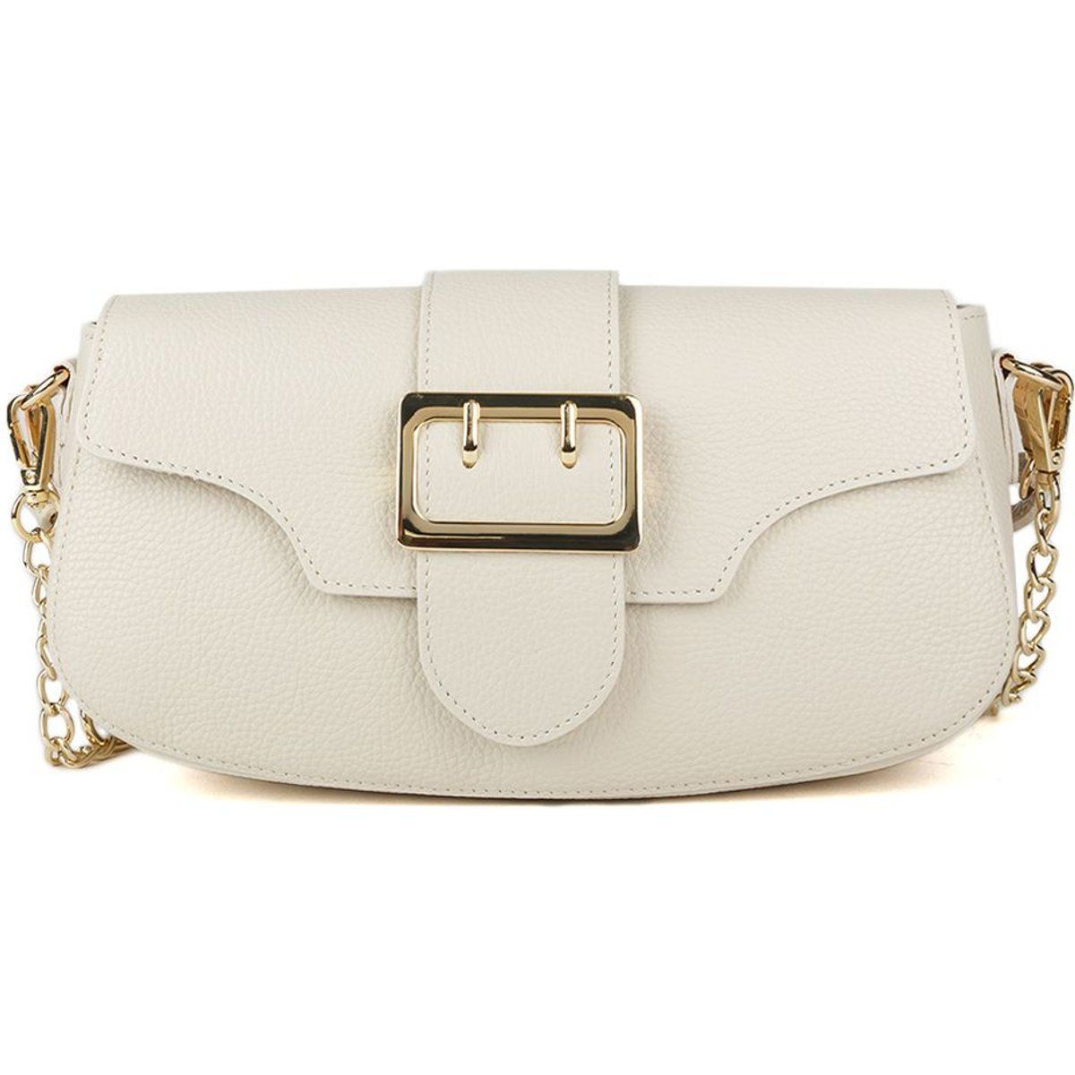 Elegante Schultertasche aus genarbtem Leder