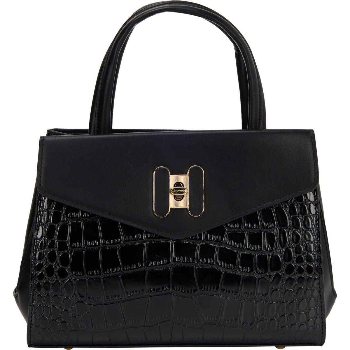 Elegante strukturierte Handtasche in Krokoptik