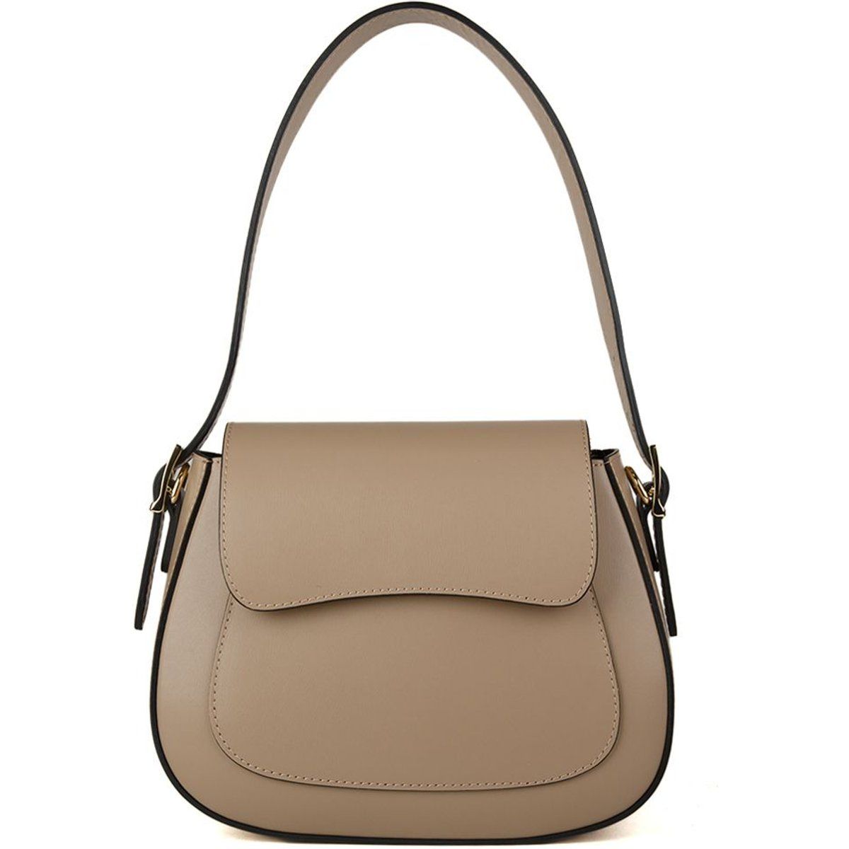 Elegante geschwungene Leder-Schultertasche