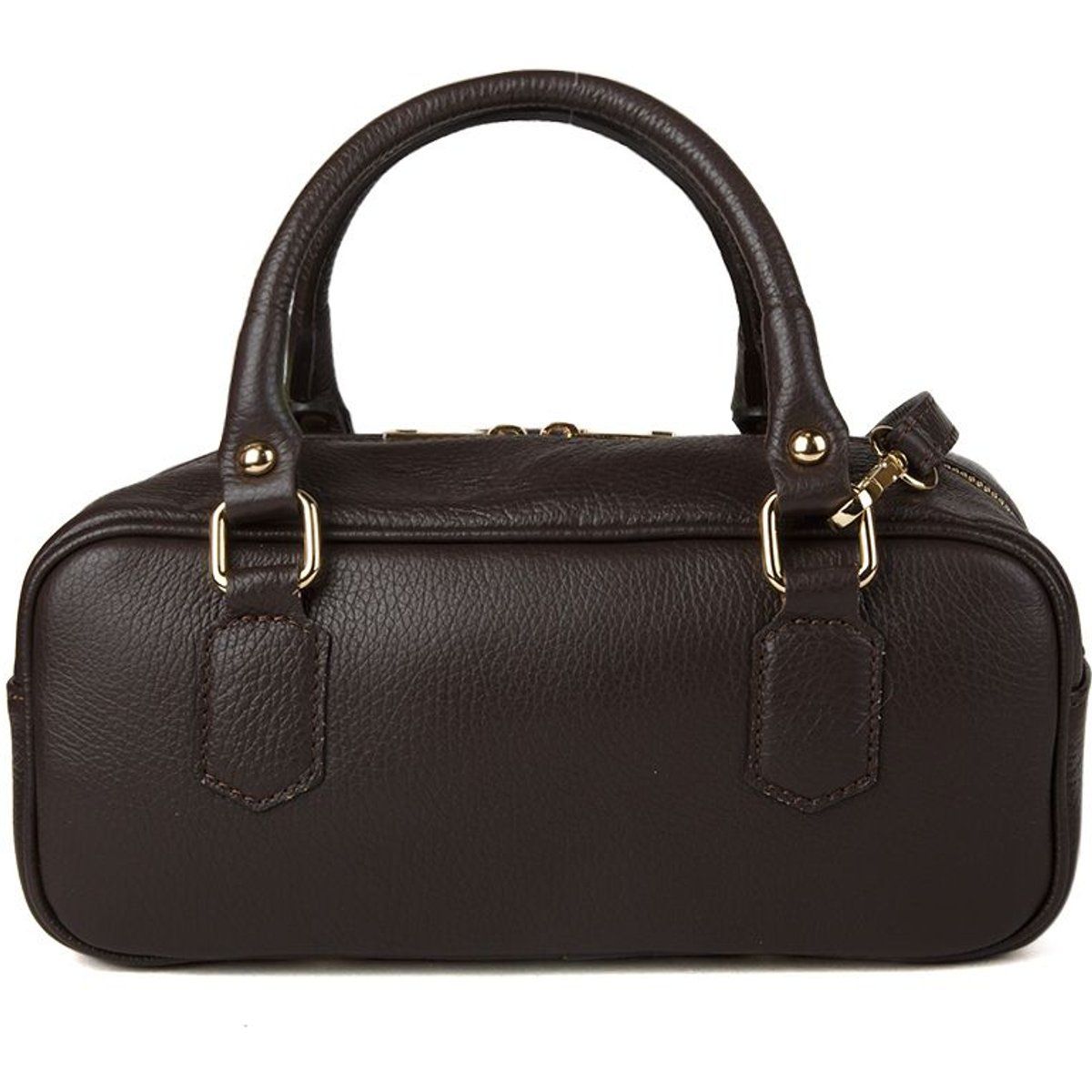 Genarbte Leder-Tasche in Zylinderform