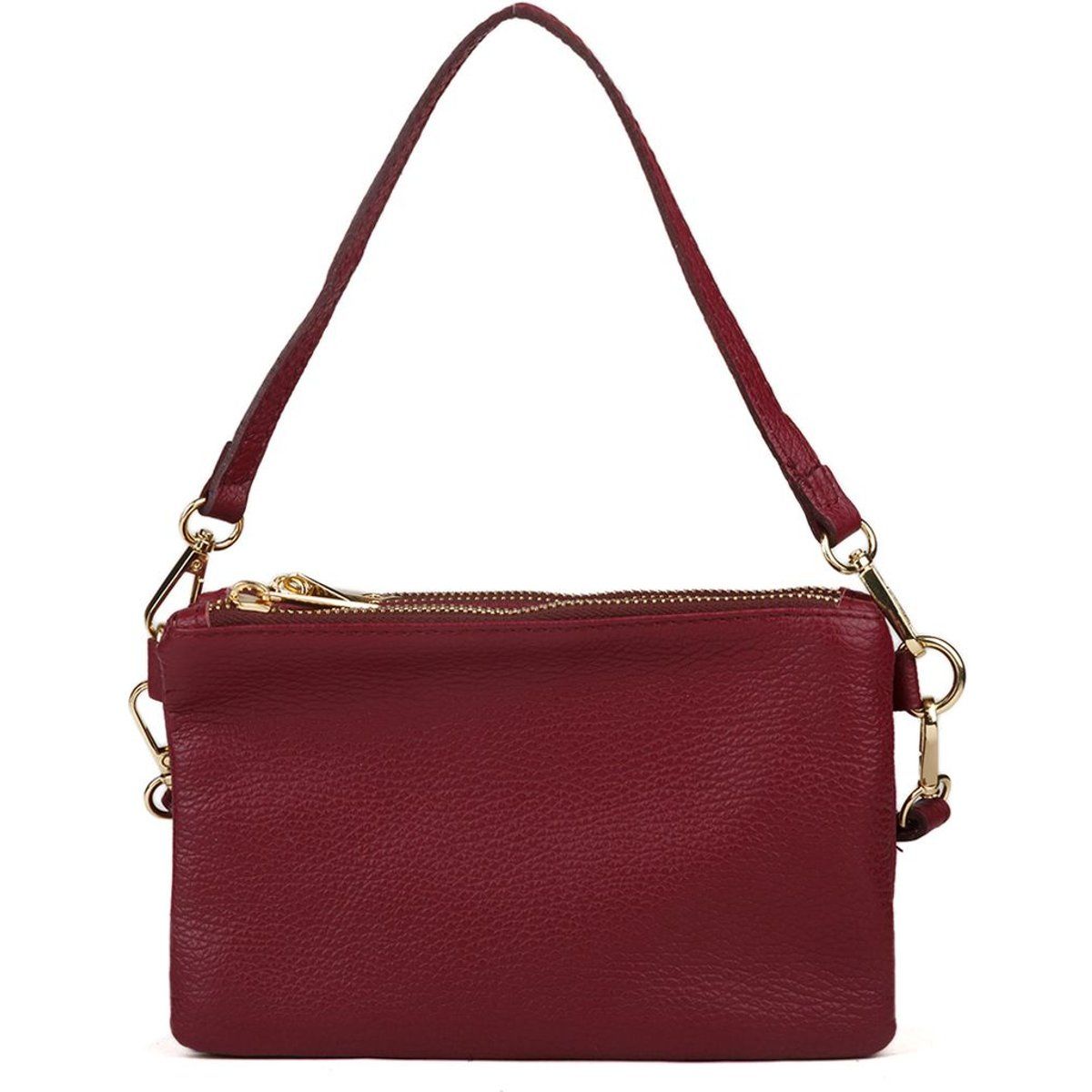 Kleine Schultertasche aus genarbtem Leder