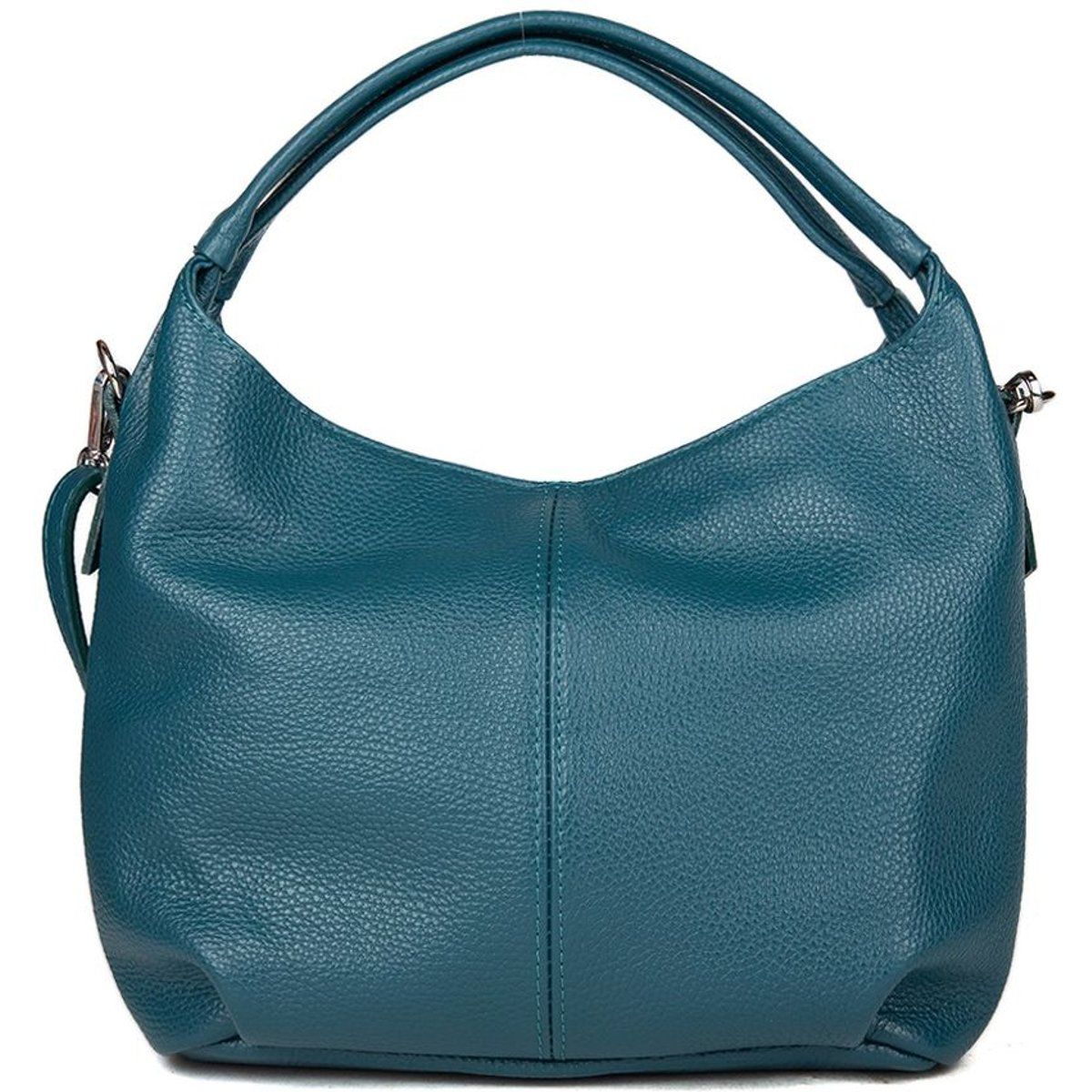 Hobo-Schultertasche aus genarbtem Leder