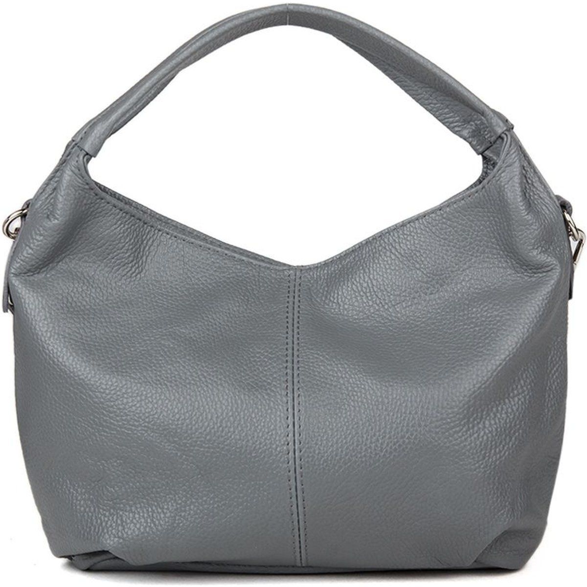 Minimalistische Beuteltasche aus genarbtem Leder