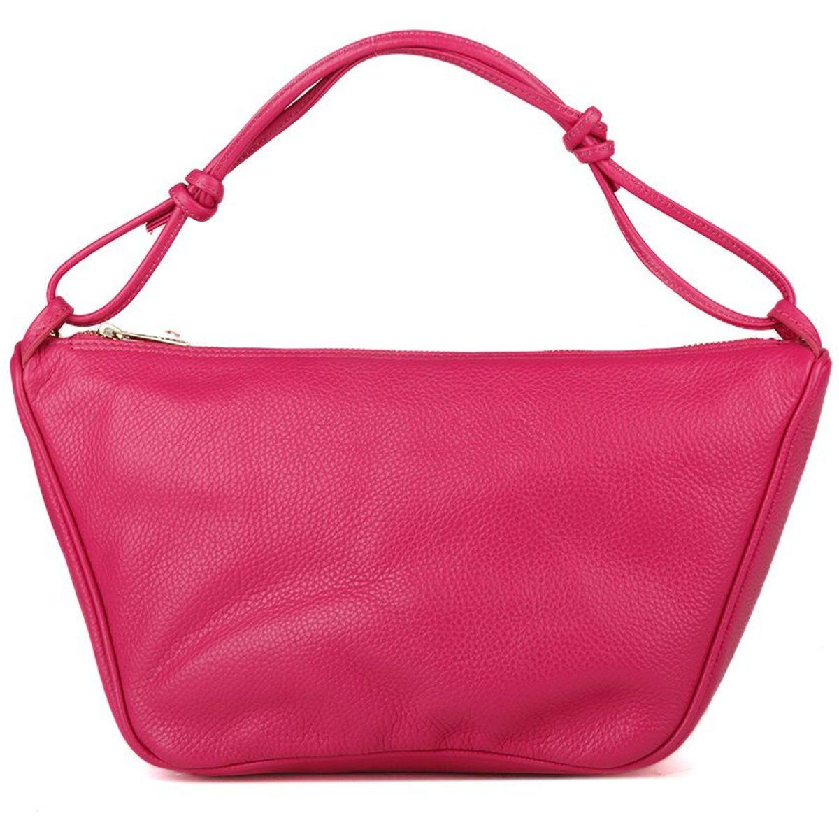 Strukturierte Leder-Schultertasche mit Knoten