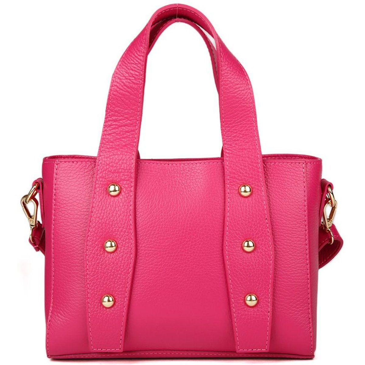 Kleine Lederhandtasche mit Nieten
