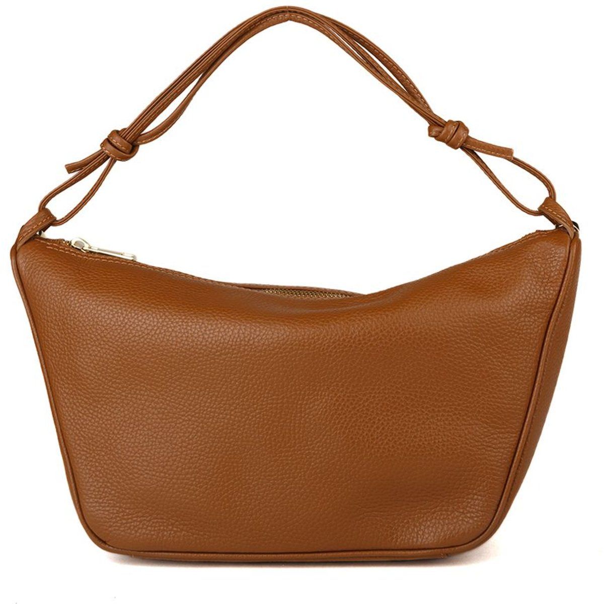 Genarbte Hobo-Tasche in Halbmondform