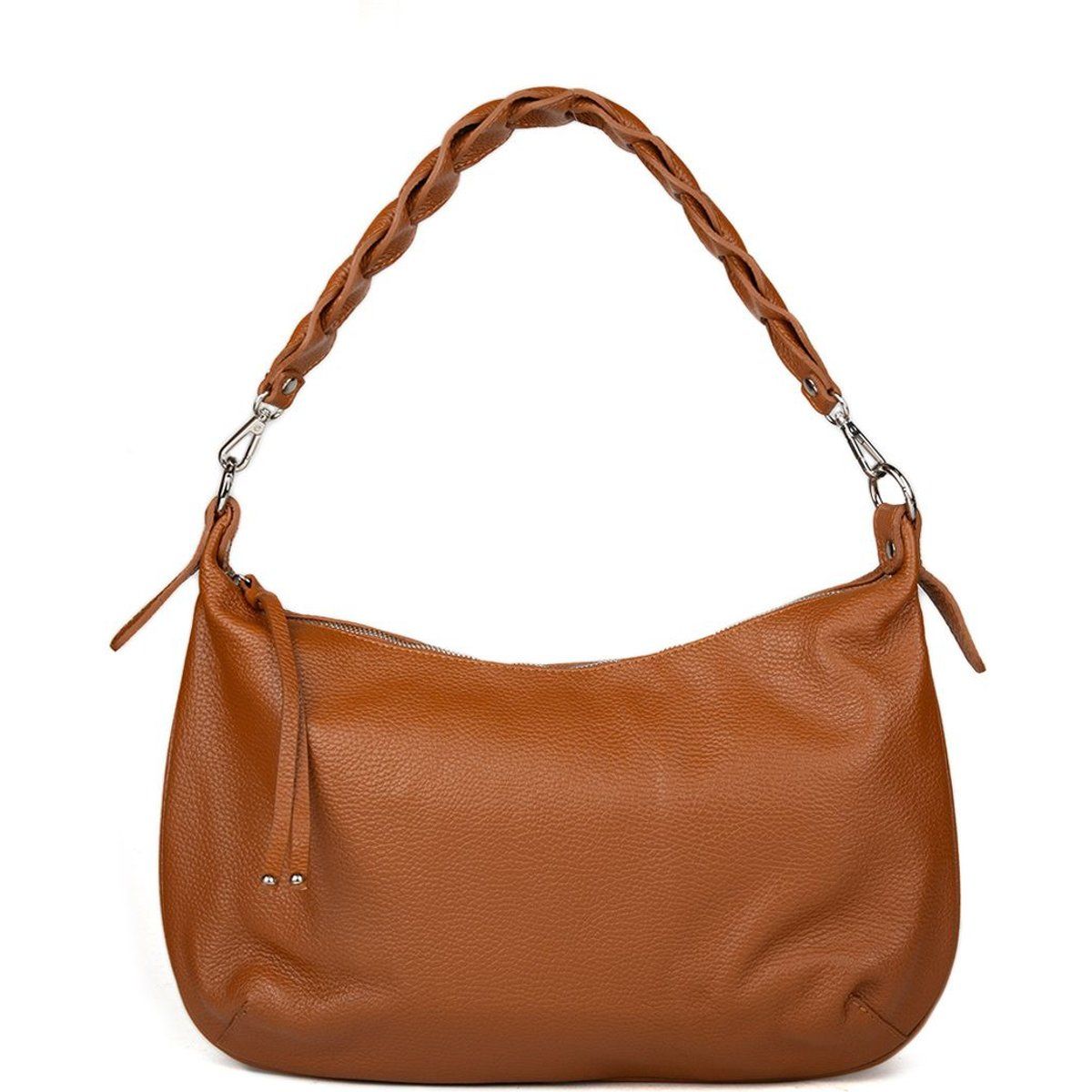 Gekörnte Hobo-Tasche mit geflochtenem Henkel
