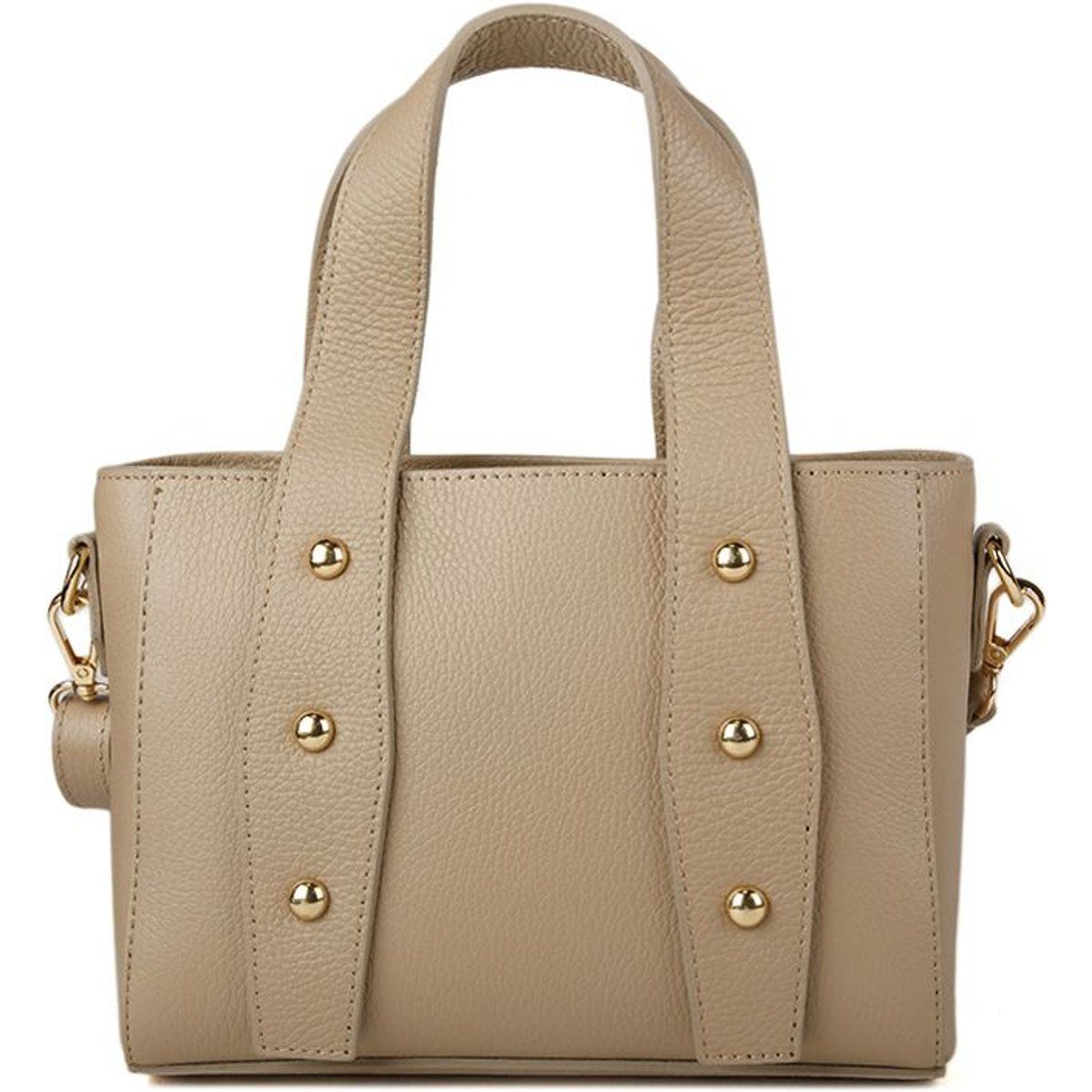 Leder-Shopper mit Nieten