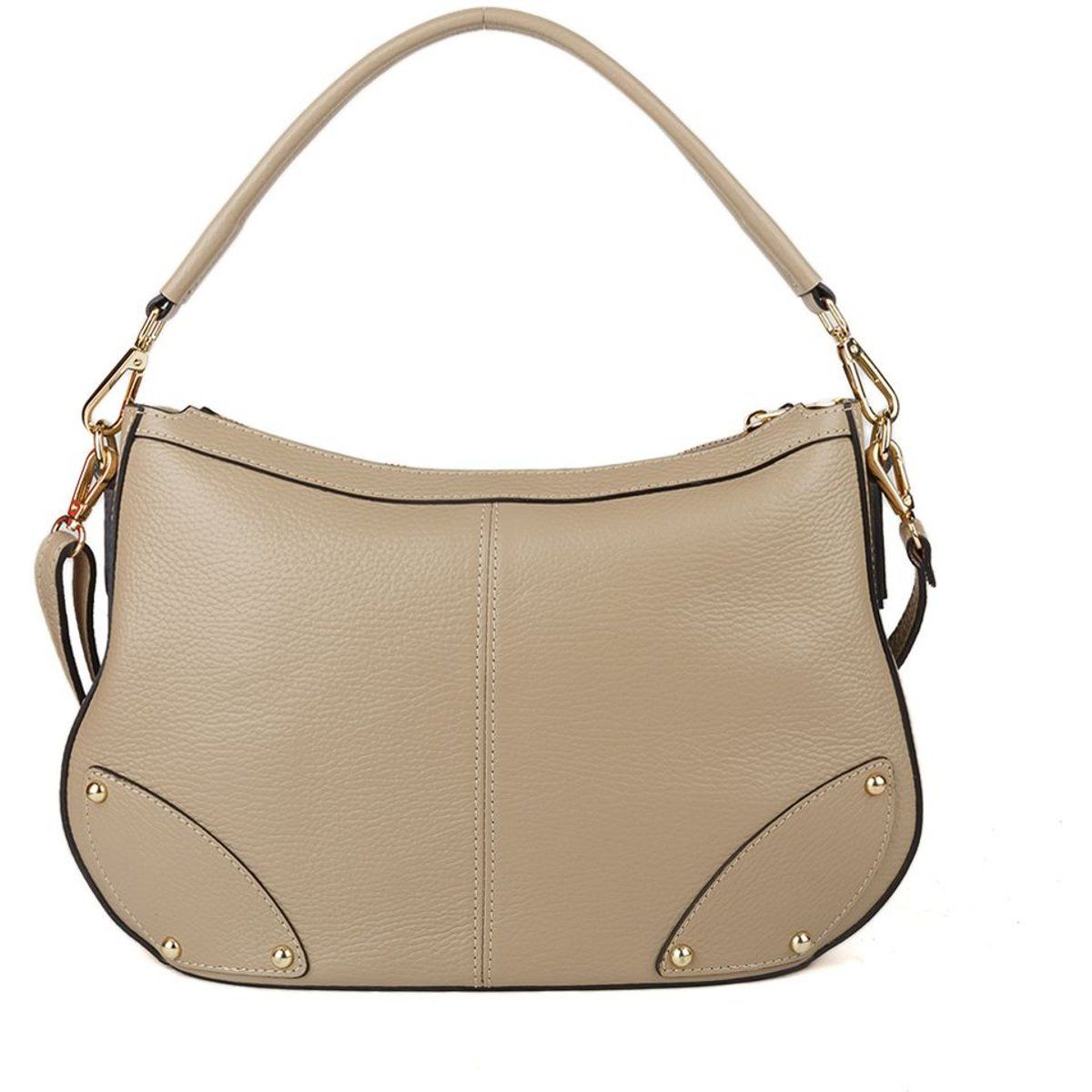 Elegante Schultertasche aus genarbtem Leder