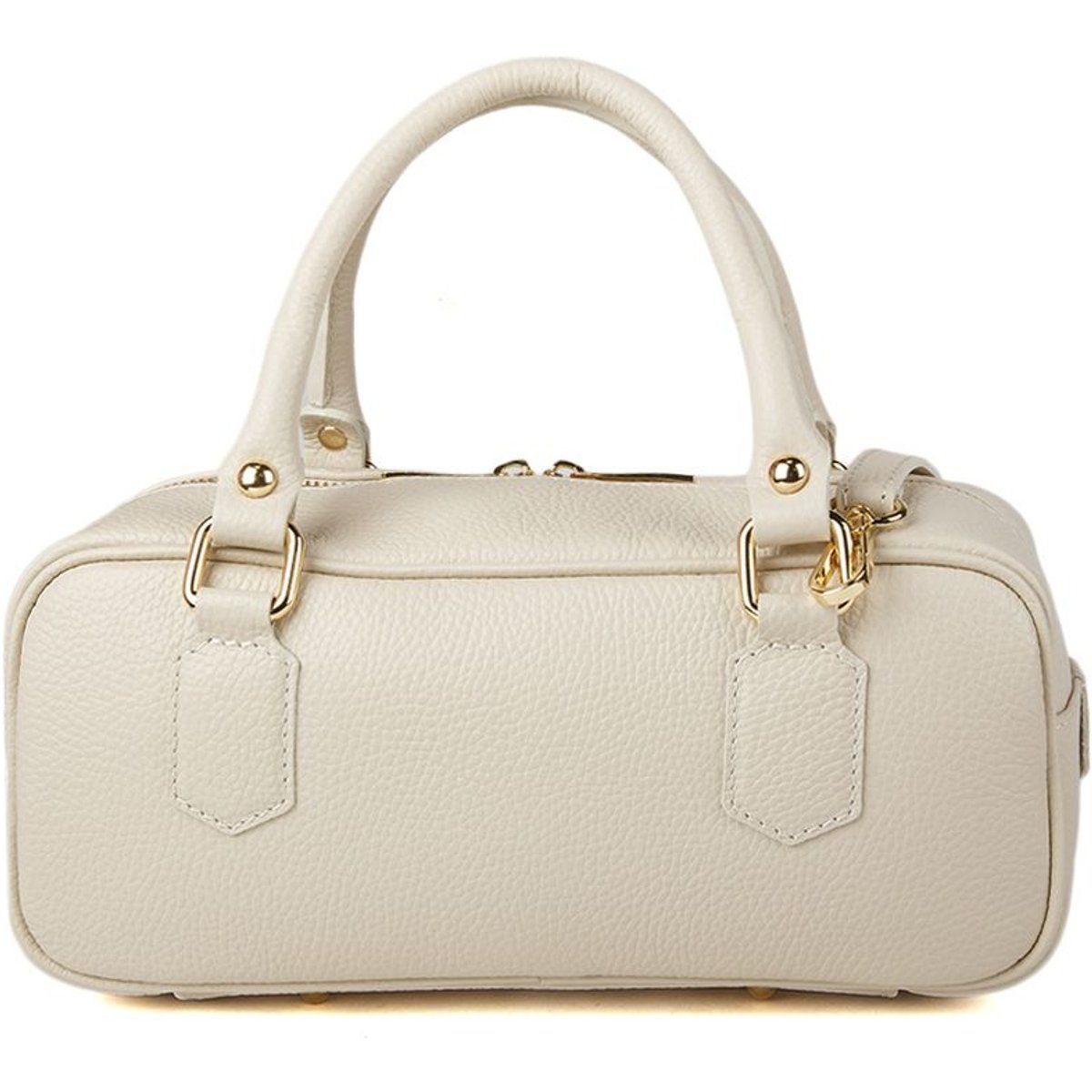 Handtasche in Fassform aus Narbenleder