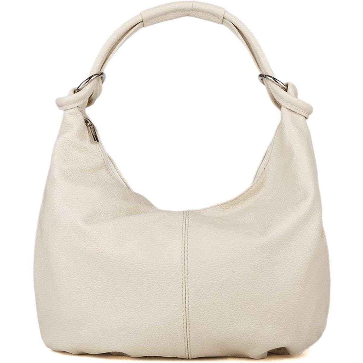 Knautschige Hobo-Tasche aus genarbtem Leder