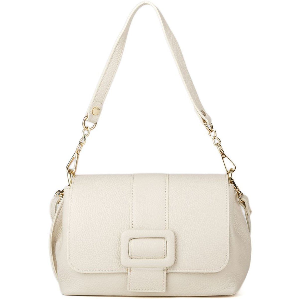 Schultertasche aus Leder mit Schnalle