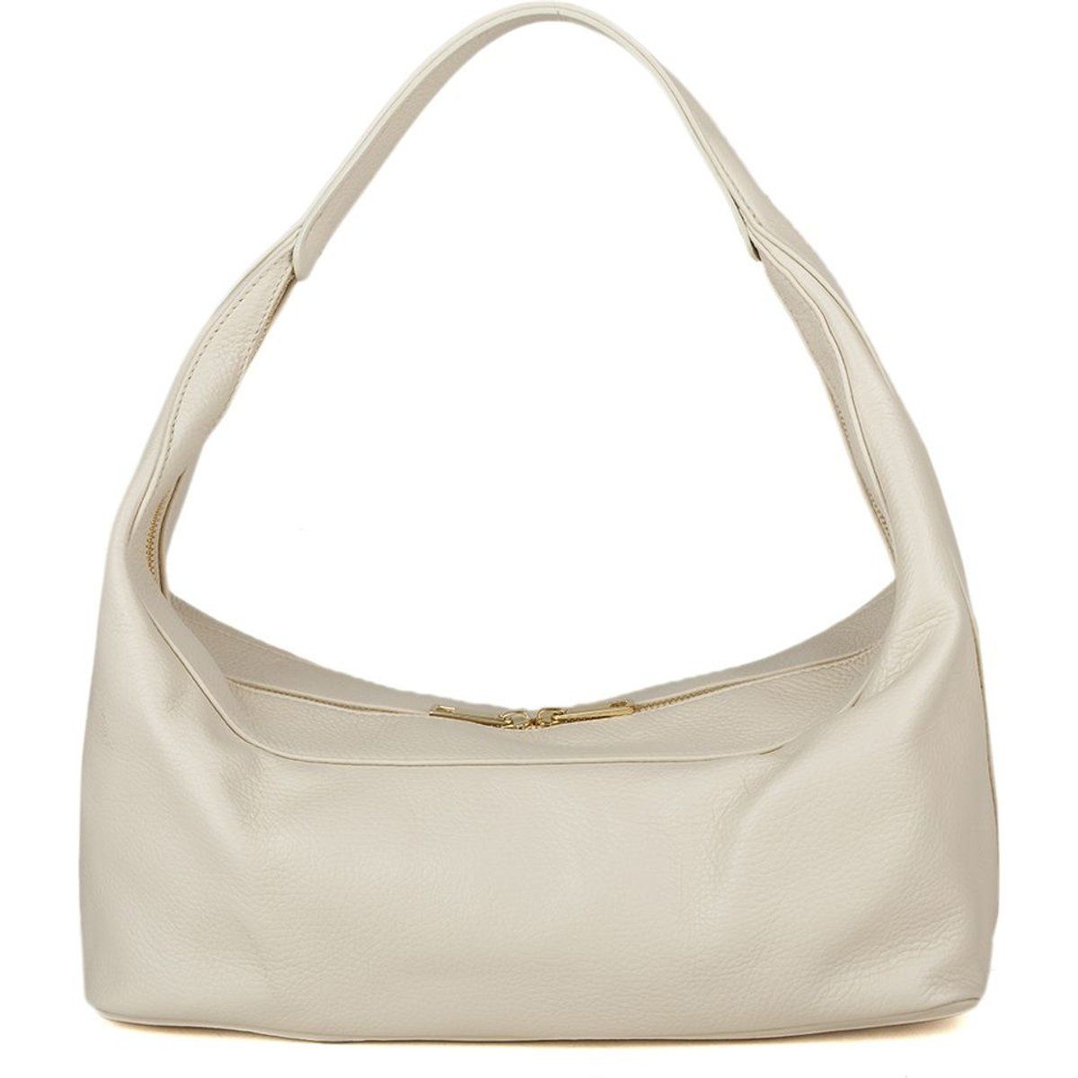 Minimalistische Schultertasche aus genarbtem Leder