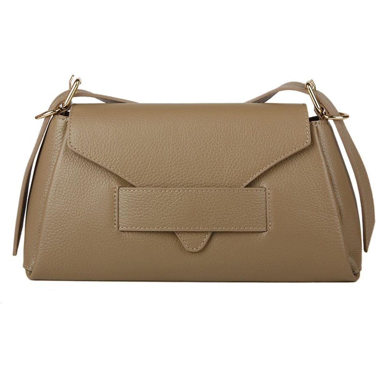 Minimalistische Leder-Schultertasche mit Klappe