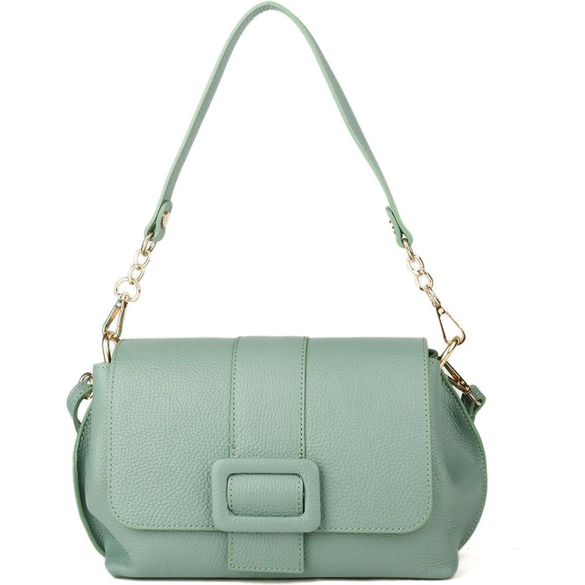 Strukturierte Ledertasche mit Schnallendetail