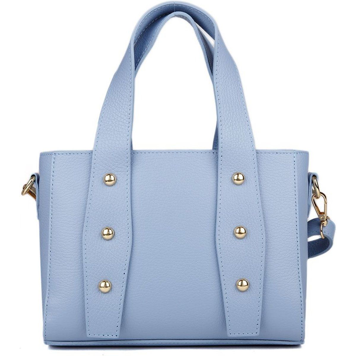 Henkeltasche aus Leder mit Nieten