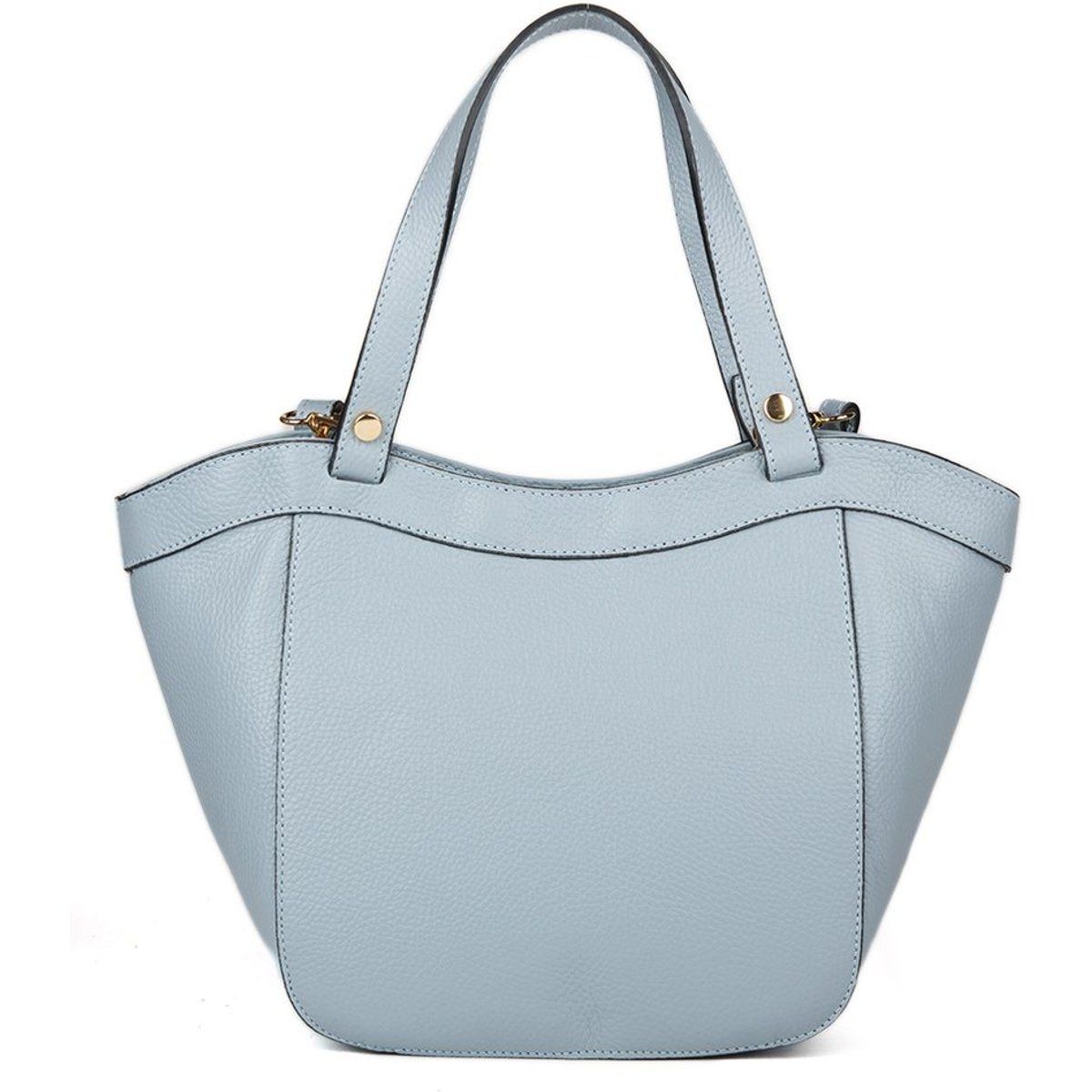 Geschwungene Schultertasche aus genarbtem Leder